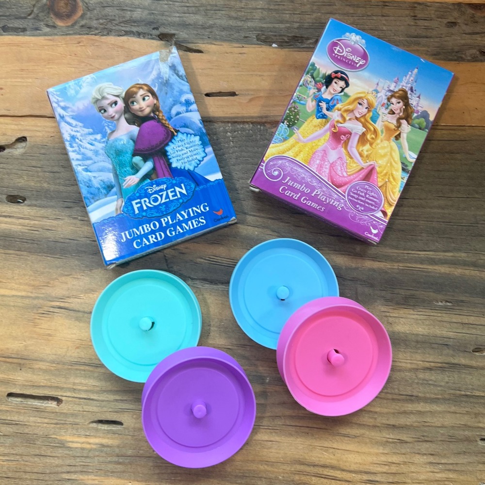 Disney Frozen Princess Jumbo Playing Card Games Set with Card Holders